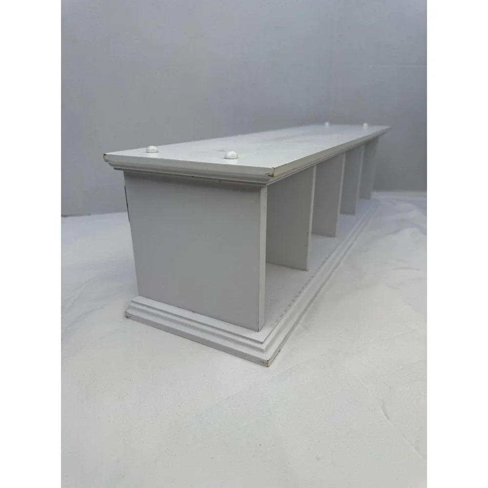 White Wooden 4 Cube Cubby Organizer Wall Mount Storage Rack